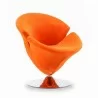 Manhattan Comfort Tulip Swivel Accent Chair in Multi Color Orange Front - Manhattan Comfort Tulip Swivel Accent Chair in Multi Color Orange Front