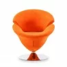 Manhattan Comfort Tulip Swivel Accent Chair in Multi Color Orange Front - Manhattan Comfort Tulip Swivel Accent Chair in Multi Color Orange Front