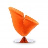 Manhattan Comfort Tulip Swivel Accent Chair in Multi Color Orange Side