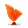 Manhattan Comfort Tulip Swivel Accent Chair in Multi Color Orange Side - Manhattan Comfort Tulip Swivel Accent Chair in Multi Color Orange Side