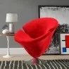Manhattan Comfort Tulip Swivel Accent Chair in Multi Color Red - Manhattan Comfort Tulip Swivel Accent Chair in Multi Color Red