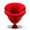 Manhattan Comfort Tulip Swivel Accent Chair in Multi Color Red Front - Manhattan Comfort Tulip Swivel Accent Chair in Multi Color Red Front