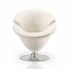 Manhattan Comfort Tulip Swivel Accent Chair in Multi Color White Front - Manhattan Comfort Tulip Swivel Accent Chair in Multi Color White Front