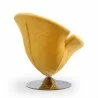 Manhattan Comfort Tulip Swivel Accent Chair in Multi Color Yellow Back - Manhattan Comfort Tulip Swivel Accent Chair in Multi Color Yellow Back