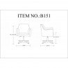 Manhattan Comfort Pelo Polished Chrome Faux Leather Adjustable Height Swivel Accent Chair Front