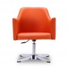 Manhattan Comfort Pelo Orange and Polished Chrome Faux Leather Adjustable Height Swivel Accent Chair Front