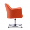 Manhattan Comfort Pelo Orange and Polished Chrome Faux Leather Adjustable Height Swivel Accent Chair Side