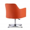 Manhattan Comfort Pelo Orange and Polished Chrome Faux Leather Adjustable Height Swivel Accent Chair Back