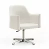 Manhattan Comfort Pelo White and Polished Chrome Faux Leather Adjustable Height Swivel Accent Chair Front - Manhattan Comfort Pelo White and Polished Chrome Faux Leather Adjustable Height Swivel Accent Chair Front