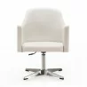 Manhattan Comfort Pelo White and Polished Chrome Faux Leather Adjustable Height Swivel Accent Chair Front - Manhattan Comfort Pelo White and Polished Chrome Faux Leather Adjustable Height Swivel Accent Chair Front