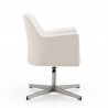 Manhattan Comfort Pelo White and Polished Chrome Faux Leather Adjustable Height Swivel Accent Chair Side