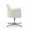 Manhattan Comfort Pelo White and Polished Chrome Faux Leather Adjustable Height Swivel Accent Chair Side - Manhattan Comfort Pelo White and Polished Chrome Faux Leather Adjustable Height Swivel Accent Chair Side