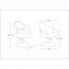 Manhattan Comfort Bopper White and Polished Chrome Faux Leather Adjustable Height Swivel Accent Chair Side