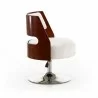 Manhattan Comfort Salon White and Polished Chrome Faux Leather Adjustable Height Swivel Accent Chair Side - Manhattan Comfort Salon White and Polished Chrome Faux Leather Adjustable Height Swivel Accent Chair Side