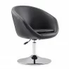 Manhattan Comfort Hopper Black and Polished Chrome Faux Leather Adjustable Height Chair - Manhattan Comfort Hopper Black and Polished Chrome Faux Leather Adjustable Height Chair
