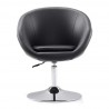Manhattan Comfort Hopper Black and Polished Chrome Faux Leather Adjustable Height Chair Front