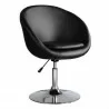 Manhattan Comfort Hopper Black and Polished Chrome Faux Leather Adjustable Height Chair Side - Manhattan Comfort Hopper Black and Polished Chrome Faux Leather Adjustable Height Chair Side