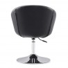 Manhattan Comfort Hopper Black and Polished Chrome Faux Leather Adjustable Height Chair Back