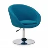 Manhattan Comfort Hopper Blue and Polished Chrome Wool Blend Adjustable Height Chair - Manhattan Comfort Hopper Blue and Polished Chrome Wool Blend Adjustable Height Chair