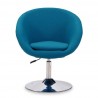 Manhattan Comfort Hopper Blue and Polished Chrome Wool Blend Adjustable Height Chair Front