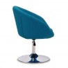 Manhattan Comfort Hopper Blue and Polished Chrome Wool Blend Adjustable Height Chair Side