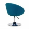 Manhattan Comfort Hopper Blue and Polished Chrome Wool Blend Adjustable Height Chair Back - Manhattan Comfort Hopper Blue and Polished Chrome Wool Blend Adjustable Height Chair Back
