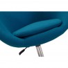 Manhattan Comfort Hopper Blue and Polished Chrome Wool Blend Adjustable Height Chair Half