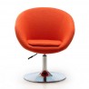 Manhattan Comfort Hopper Orange and Polished Chrome Wool Blend Adjustable Height Chair Front