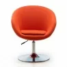 Manhattan Comfort Hopper Orange and Polished Chrome Wool Blend Adjustable Height Chair Front - Manhattan Comfort Hopper Orange and Polished Chrome Wool Blend Adjustable Height Chair Front