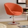 Manhattan Comfort Hopper Orange and Polished Chrome Wool Blend Adjustable Height Chair - Manhattan Comfort Hopper Orange and Polished Chrome Wool Blend Adjustable Height Chair