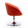 Manhattan Comfort Hopper Orange and Polished Chrome Wool Blend Adjustable Height Chair Side