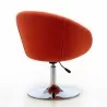 Manhattan Comfort Hopper Orange and Polished Chrome Wool Blend Adjustable Height Chair Back - Manhattan Comfort Hopper Orange and Polished Chrome Wool Blend Adjustable Height Chair Back