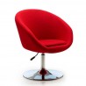 Manhattan Comfort Hopper Red and Polished Chrome Wool Blend Adjustable Height Chair