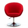 Manhattan Comfort Hopper Red and Polished Chrome Wool Blend Adjustable Height Chair Front - Manhattan Comfort Hopper Red and Polished Chrome Wool Blend Adjustable Height Chair Front