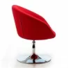 Manhattan Comfort Hopper Red and Polished Chrome Wool Blend Adjustable Height Chair Side - Manhattan Comfort Hopper Red and Polished Chrome Wool Blend Adjustable Height Chair Side