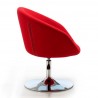 Manhattan Comfort Hopper Red and Polished Chrome Wool Blend Adjustable Height Chair Side