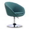 Manhattan Comfort Hopper Sky Blue and Polished Chrome Twill Adjustable Height Chair Side