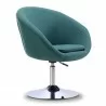 Manhattan Comfort Hopper Sky Blue and Polished Chrome Twill Adjustable Height Chair Side - Manhattan Comfort Hopper Sky Blue and Polished Chrome Twill Adjustable Height Chair Side