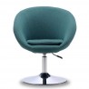 Manhattan Comfort Hopper Sky Blue and Polished Chrome Twill Adjustable Height Chair Front