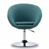 Manhattan Comfort Hopper Sky Blue and Polished Chrome Twill Adjustable Height Chair Front - Manhattan Comfort Hopper Sky Blue and Polished Chrome Twill Adjustable Height Chair Front