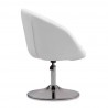 Manhattan Comfort Hopper White and Polished Chrome Faux Leather Adjustable Height Chair Side