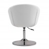 Manhattan Comfort Hopper White and Polished Chrome Faux Leather Adjustable Height Chair Back
