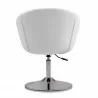Manhattan Comfort Hopper White and Polished Chrome Faux Leather Adjustable Height Chair Back - Manhattan Comfort Hopper White and Polished Chrome Faux Leather Adjustable Height Chair Back