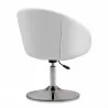 Manhattan Comfort Hopper White and Polished Chrome Faux Leather Adjustable Height Chair Back Angle - Manhattan Comfort Hopper White and Polished Chrome Faux Leather Adjustable Height Chair Back Angle