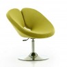 Manhattan Comfort Perch Green and Polished Chrome Wool Blend Adjustable Chair Front Angle