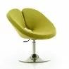 Manhattan Comfort Perch Green and Polished Chrome Wool Blend Adjustable Chair Front Angle - Manhattan Comfort Perch Green and Polished Chrome Wool Blend Adjustable Chair Front Angle
