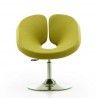 Manhattan Comfort Perch Green and Polished Chrome Wool Blend Adjustable Chair Front
