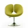 Manhattan Comfort Perch Green and Polished Chrome Wool Blend Adjustable Chair Front - Manhattan Comfort Perch Green and Polished Chrome Wool Blend Adjustable Chair Front