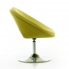 Manhattan Comfort Perch Green and Polished Chrome Wool Blend Adjustable Chair Side