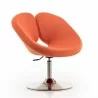 Manhattan Comfort Perch Orange and Polished Chrome Wool Blend Adjustable Chair - Manhattan Comfort Perch Orange and Polished Chrome Wool Blend Adjustable Chair